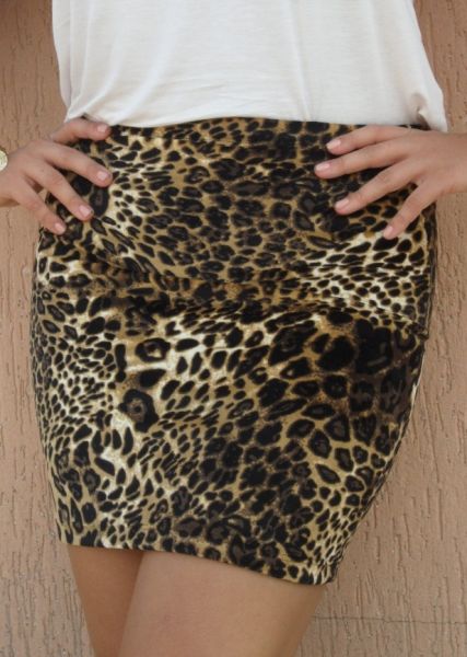 Saia veludo animal print